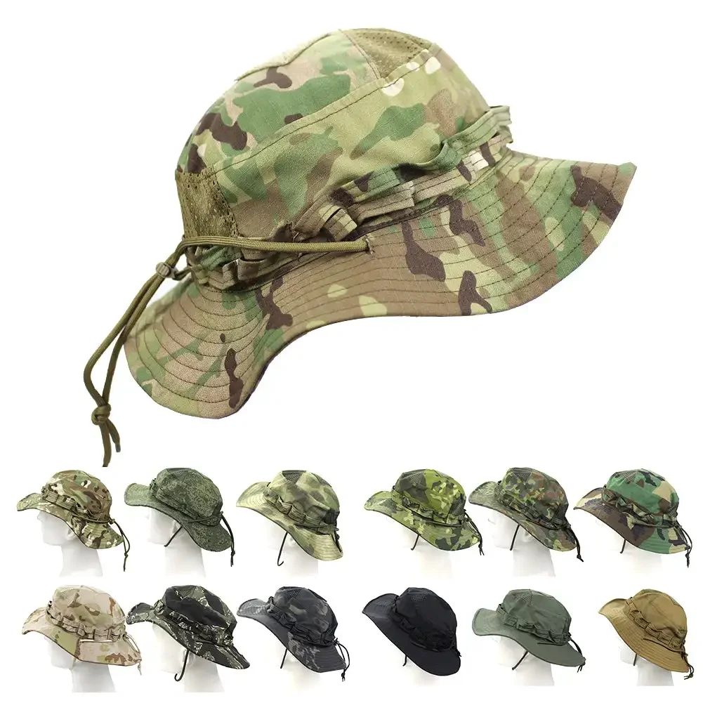 Boonie Hat Tactical - 새로운 전술 위장 부니캡 넓은 챙